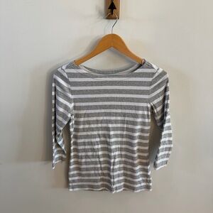 Denver Hayes Heather Gray and White Striped Long Sleeve Shirt – Size Medium